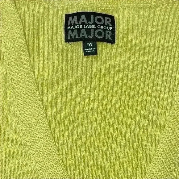 Green Button Up Flared Long Sleeve Sweater - Picture 2 of 2